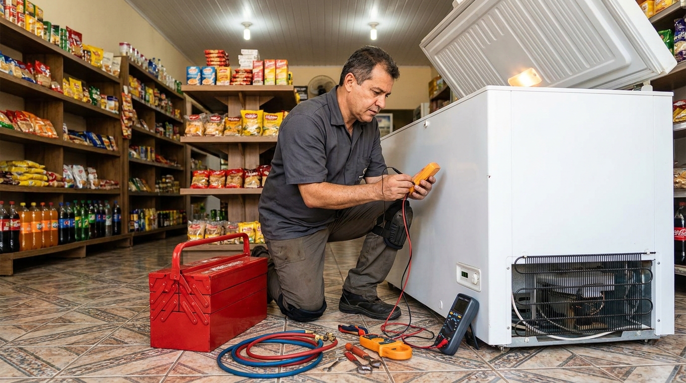 Carga de gás em freezer em Botucatu‑SP